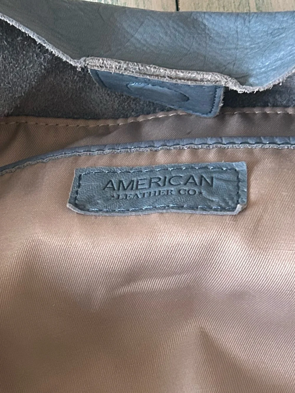 American Leather Blue Leather Tote